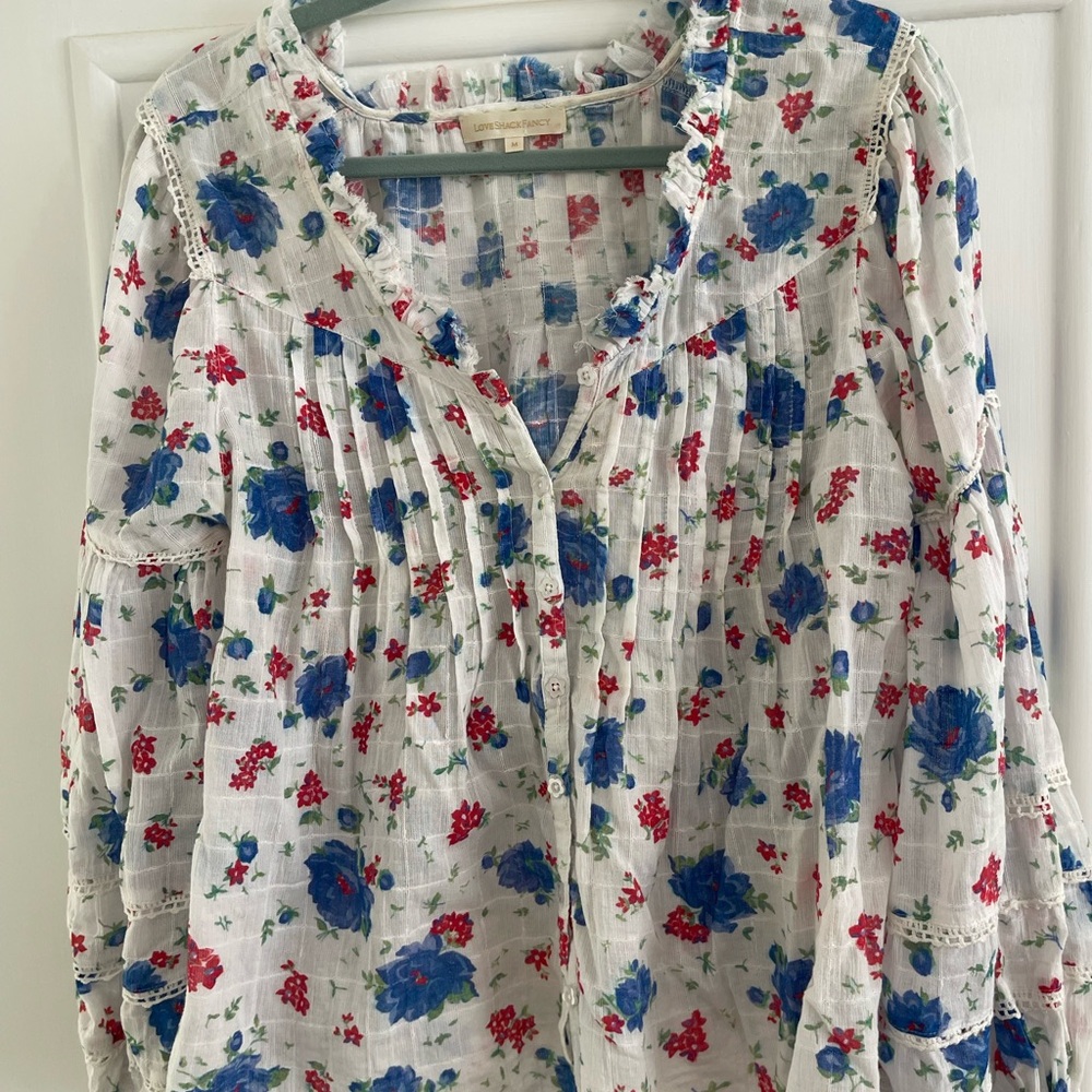 LoveShackFancy Levine Blouse. Medium. Excellent Condition